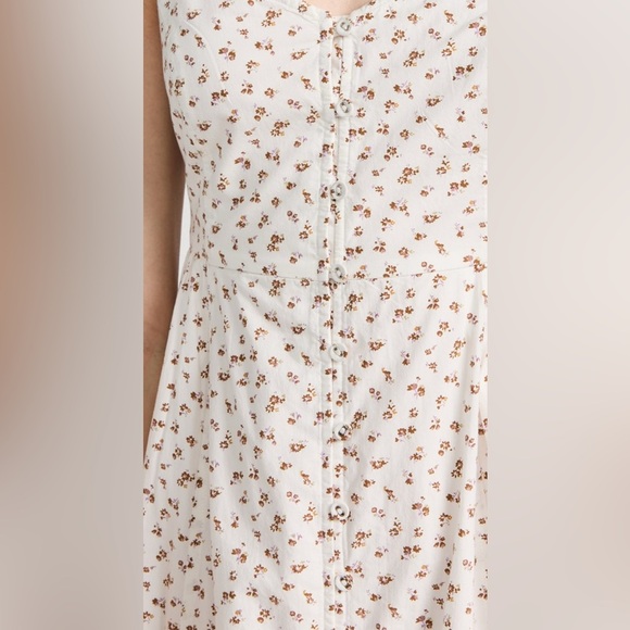 MADEWELL Alexa Ruffle Bodice Button Down Midi Dress Floral Coquette 90s Y2K Cute - Picture 7 of 14